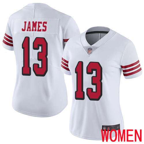 San Francisco 49ers Limited White Women Richie James NFL Jersey 13 Rush Vapor Untouchable